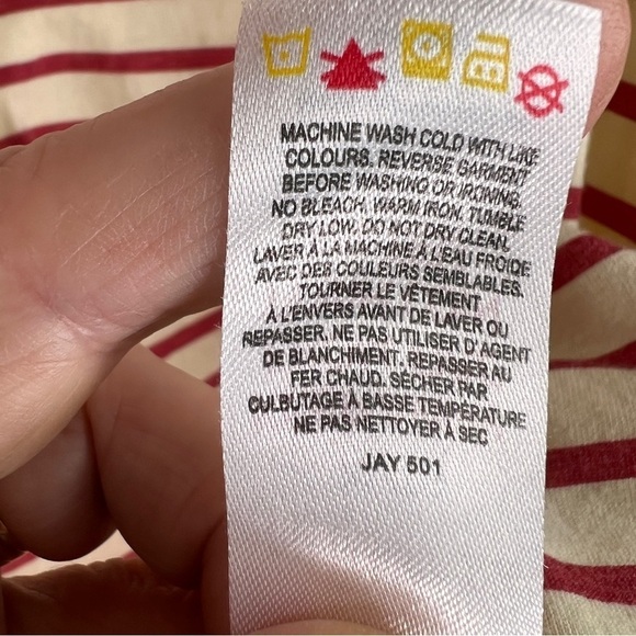 HATLEY Black Lab Dog Striped Tank Top. Red & White w/blue topstitching. Size XL - Picture 5 of 8